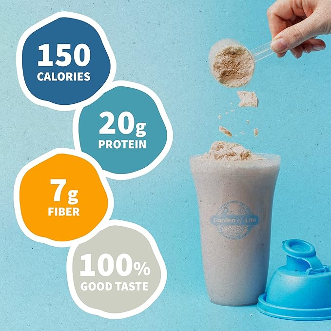 Garden of Life Meal Replacement Shakes, Raw Organic, Vanilla Chai Protein Powder with Plant Based Pea Protein, Sprouts, Greens, Probiotics, Dairy Free 28 Servings