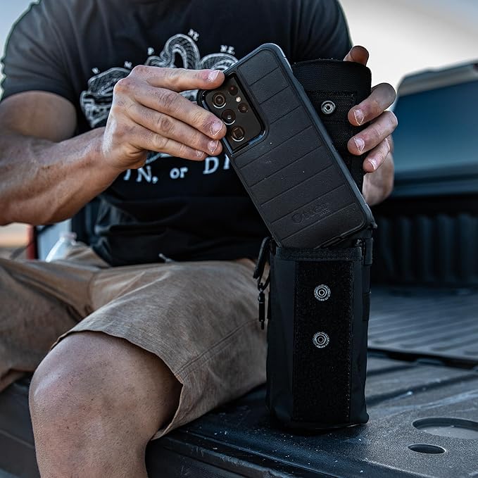 Iron InfideI Battle Bottle Sleeve - 64 oz and 32 oz Water Bottle Sleeve Only for Half Gallon 1L Steel Water Bottle | Rugged Cover with Molle for Versatile Design with Storage for Phone, Wallet & Keys