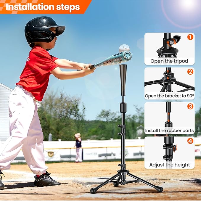 2025 New Upgrade Portable Batting Tee for Baseball/Softball,23.23 to 40.16 Inch Baseball Tee for Kids,Batting Tee,Softball Tee,Youth Hitting Tee,Teeball Tee,Travel Tee,Easy Adjustable Height