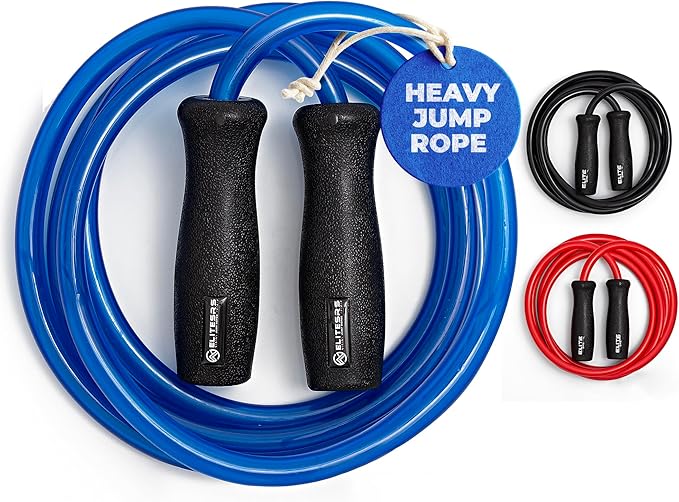 Elite Jumps Muay Thai 2.0 Weighted Jump Rope - Designed for High-Intensity Training, Muay Thai, & MMA Workouts - Heavy 1.3lb PVC Jump Ropes for Fitness