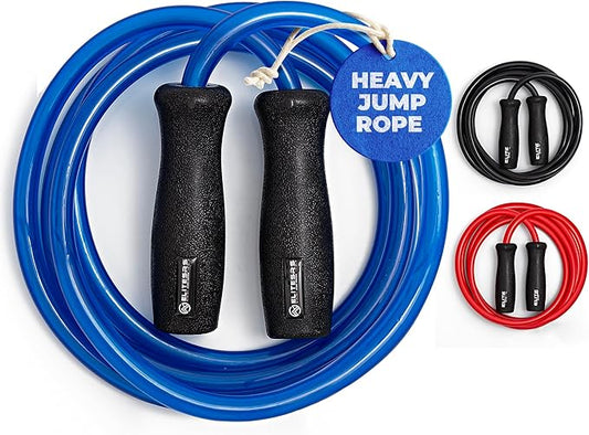 Elite Jumps Muay Thai 2.0 Weighted Jump Rope - Designed for High-Intensity Training, Muay Thai, & MMA Workouts - Heavy 1.3lb PVC Jump Ropes for Fitness