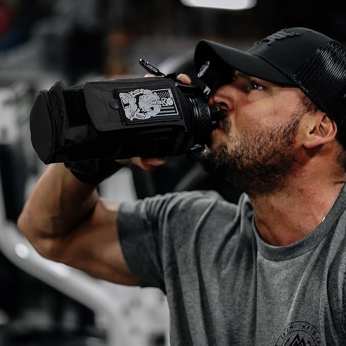 Iron InfideI Battle Bottle Sleeve - 64 oz and 32 oz Water Bottle Sleeve Only for Half Gallon 1L Steel Water Bottle | Rugged Cover with Molle for Versatile Design with Storage for Phone, Wallet & Keys