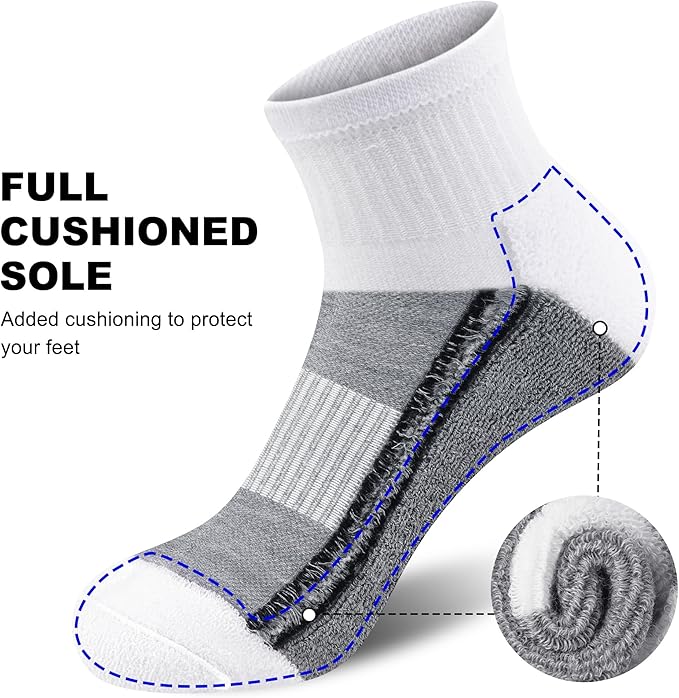 Gonii men ankle socks for men athletic running Cushion Quarter Socks 5 Pairs