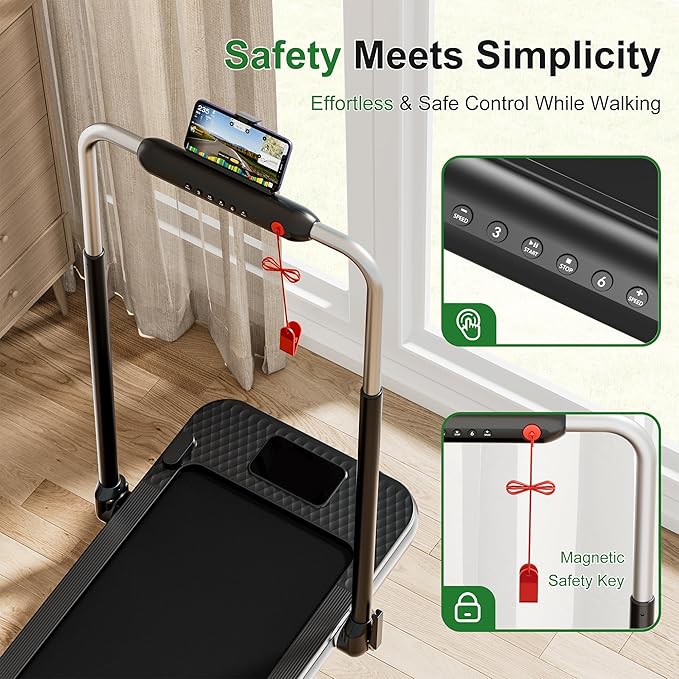 WELLFIT Walking Pad Treadmill with 10% Auto/Manual Incline for Home Office Apartment– 360 LBS Capacity, Under Desk Treadmill with Hiking Climbing Mode for Efficient Fat-Burn, Wide Running Belt