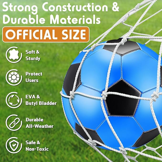 12 Pcs Soccer Balls for Teen Adult Bulk Deflated Soccer Ball with Pump Size 5 Indoor Outdoor Training Practice for School Sports Game Birthday Gifts Party Back to School