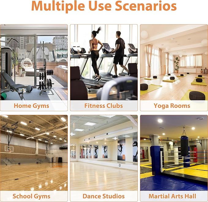 ROOMTEC Workout Mirrors for Home Gym 48"x32", Large Wall Mirror Full Length for Fitness, Yoga, Big Wall Mounted Frameless Glass Mirror for Garage, Dance Studio, Bedroom