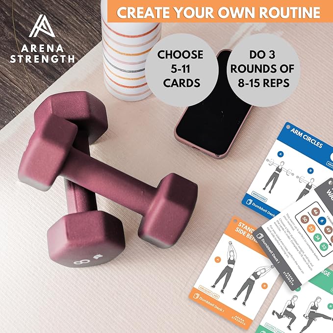 Arena Strength Workout Cards - Instructional Fitness Deck for Booty Band Workouts, Beginner Fitness Guide for Resistance Band Training Exercises at Home. Includes Workout Routines.