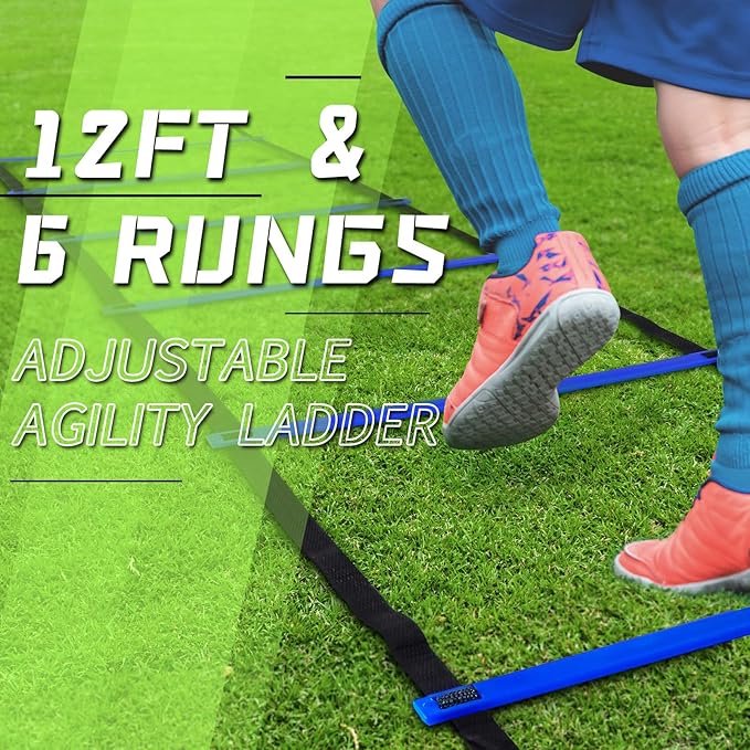 Kids Soccer Goal for Backyard, 6x4 9x5 FT Portable Soccer Nets Pop Up with Ball, Agility Ladder, Cones, Target & Carry Bag for Toddler Youth Outdoor Indoor Training Practice Sports Games Play