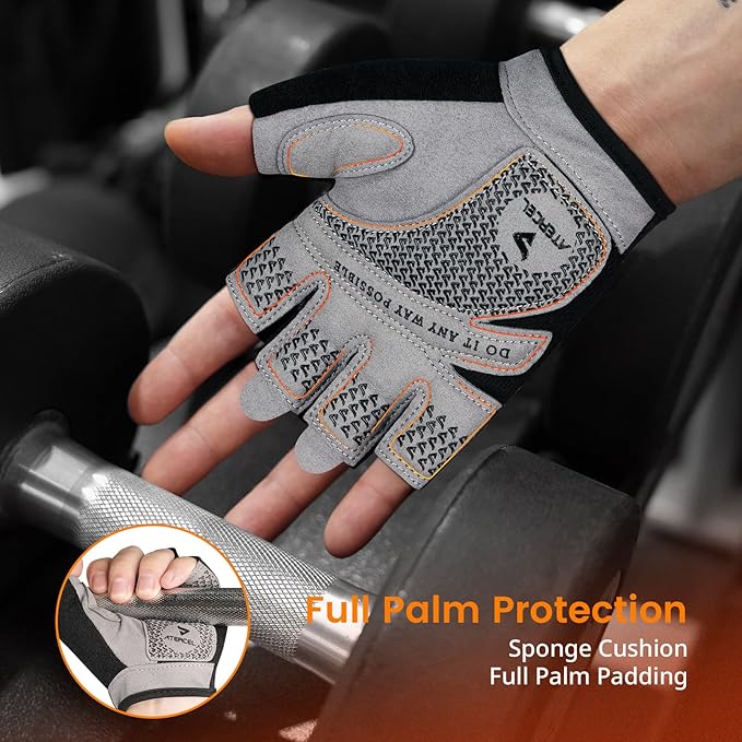 ATERCEL Weight Lifting Gloves Full Palm Protection, Workout Gloves for Gym, Cycling, Exercise, Breathable, Super Lightweight for Mens and Women