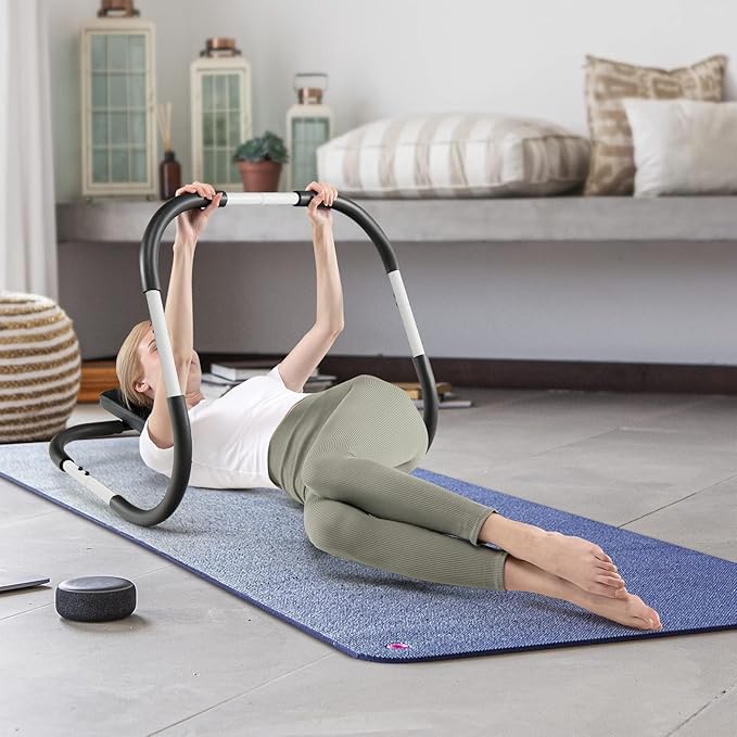 GYMAX Ab Cruncher, Abdominal Trainer Sit up Assistant Roller with Padded Headrest, Fitness Exercise Training Machine for Core Muscle, Home Gym Portable Ab Mat Trainer (White)