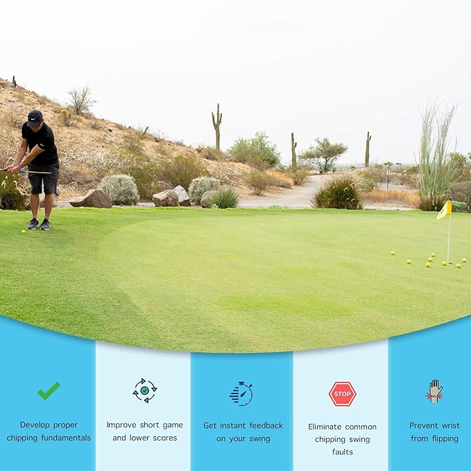 Lag Shot Golf Training Aid | Lag Stick Golf Swing Trainer Provides Instant Feedback On Chip Shot Faults | Rotation and Golf Wrist Hinge Trainer Fits Mens, Womens, Kids/Junior Clubs