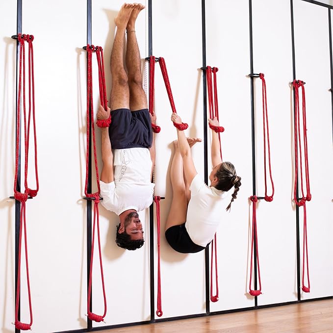 Yogikuti Iyengar Yoga Wall Rope Pair Premium Quality Cotton & Polyester Ropes for Restorative & Anti-Gravity Poses