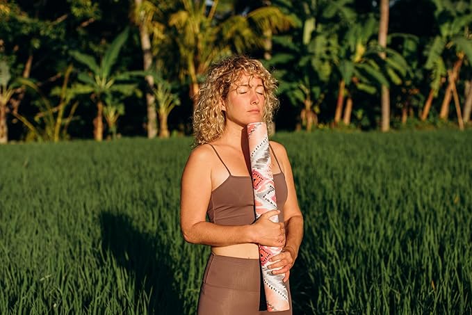 YOGA DESIGN LAB | The Combo Yoga Mat | 2-in-1 Mat+Towel | Eco Luxury | Ideal for Hot Yoga, Power, Bikram, Ashtanga, Sweat | Studio Quality | Includes Carrying Strap!