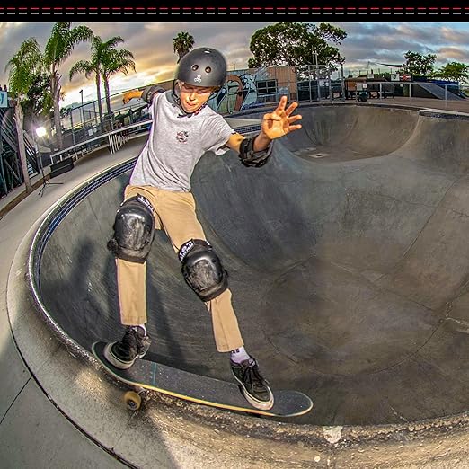 187 Killer Pads Knee Pads, Elbow Pads Combo Pack, Red/White/Blue, Small/Medium