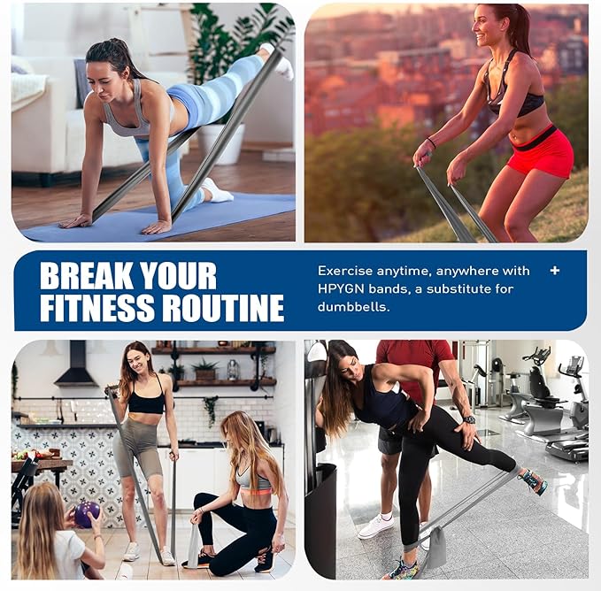 Resistance Bands, Exercise Bands, Physical Therapy Bands for Strength Training, Yoga, Pilates, Stretch Elastic Band with Different Strengths, Workout Bands for Home Gym