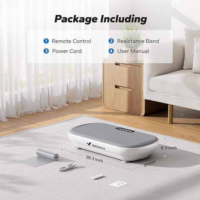 MERACH Vibration Plate Exercise Machine, Vibration Plate 440 Lbs Capacity, Bluetooth and Silicone Pedal, Stimulate Deep Fat, Vibration Plate for Lymphatic Drainage, Vibrating for Weight Loss