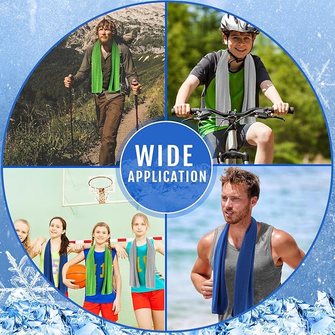 Hosuly 30 Pack Cooling Towels, 40"x12" Ice Breathable Soft Chilly Sweat Rag Microfiber Workout Rags for Gym Cooling Towels for Neck and Face for Yoga Golf Sport Running