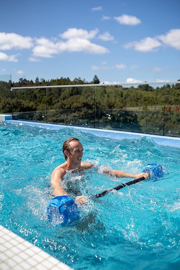 Aquatic Barbell - Blue (ASBBB) - Functional Pool Exercise Equipment | Water Weights | Includes Online Link to Access Barbell 360 Workout Program