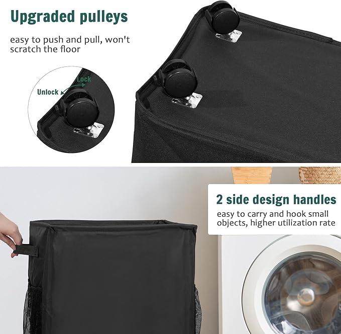 Yoga Mat Storage Racks, Home Gym Storage Rack with Wheels, Yoga Mat Holder Side 2 Mesh Pockets, Yoga Storage Basket Holds 4 Yoga Mats, 2 Foam Rollers, 6 Resistance Bands