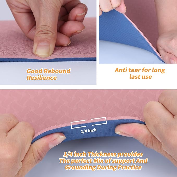 Yoga Starter Kit - 11-Piece Set with Yoga Blocks, Strap, Ball, Mat, Carrying Strap, Net Bag, Cooling Towel