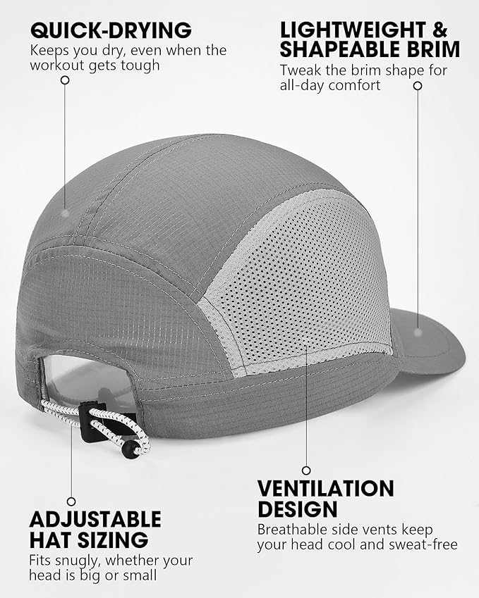 GXCROR Performance Baseball Cap for Men & Women - UPF 50+ Running Hat, Lightweight Quick-Dry Sports Hat for Golf, Hiking, Gym