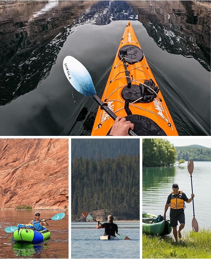 Adjustable Kayak Paddle with Carbon Shaft and PP Blade Available in 220-230/220-240/230-250cm Floating Lightweight Kayak Oars with Original Pattern