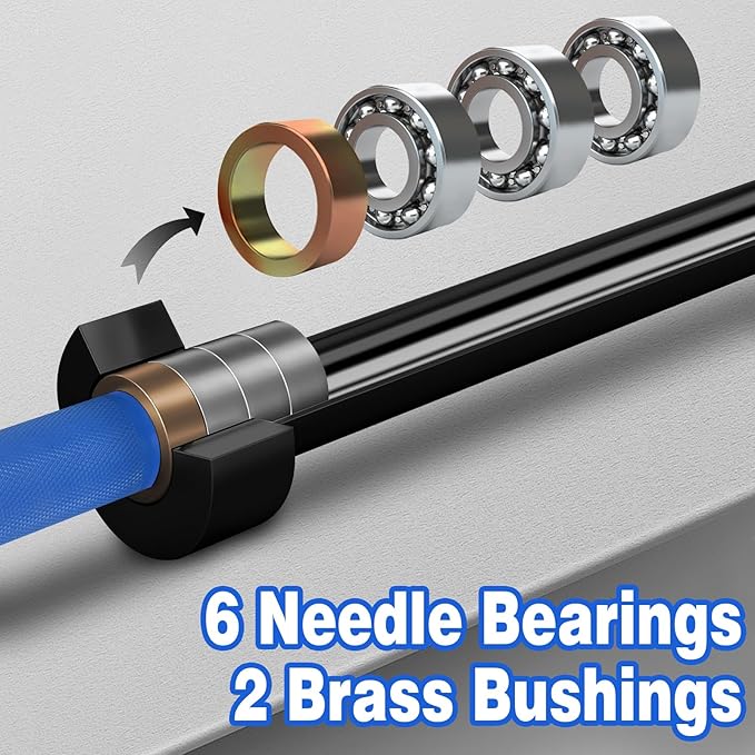 7ft Olympic Barbell for Strength Training and Olympic Weightlifting, 500 700 1000LBS Capacity Available, 2 Inch Bar for Squats, Home Gym Fitness Equipment, Bench Press, Deadlift,Powerlifting