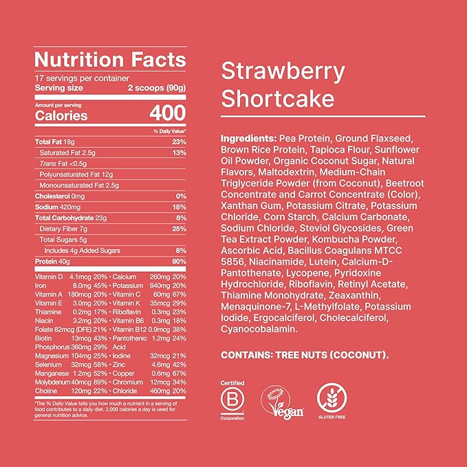 Huel Black Edition | Strawberry Shortcake 40g Vegan Protein Powder | Nutritionally Complete Meal | 27 Vitamins and Minerals, Gluten Free | 17 Servings | Scoop not included to reduce plastic