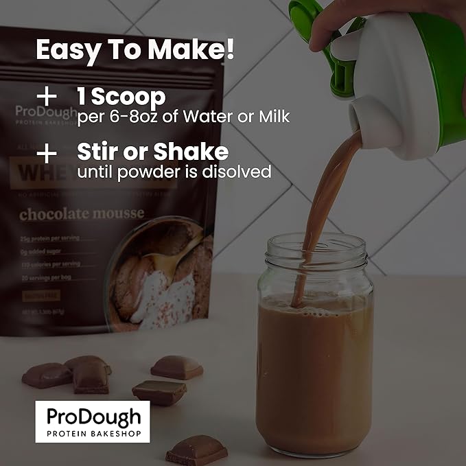 ProDough Gourmet Whey Isolate Hydrolized Protein Powder for Shake Mix- Easy Digest Enzyme Blend, 25g Protein per Serving, Natural Ingredients, Gluten Free, Keto Friendly (Snickerdoodle)