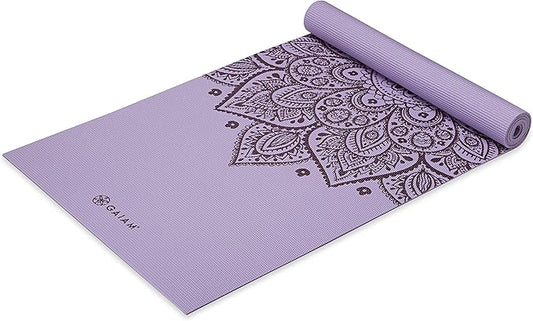 Gaiam Yoga Mat - Premium 5mm Print Thick Non Slip Exercise & Fitness Mat for All Types of Yoga, Pilates & Floor Workouts (68" x 24" x 5mm)