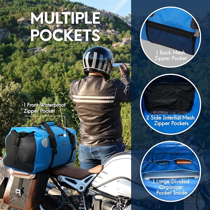 Haimont Waterproof Duffel Bag Roll-top Dry Duffel Bag with Quick-fixed Straps for Motorcycling, Rafting, Boating, SUP, Kayaking, Travel, 50L/70L