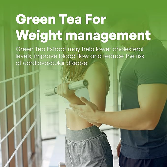 Green Tea Extract Capsules 500mg Standardized EGCG - 3X Strength for Natural Energy - Heart Support with Polyphenols - 120 Veggies Capsules