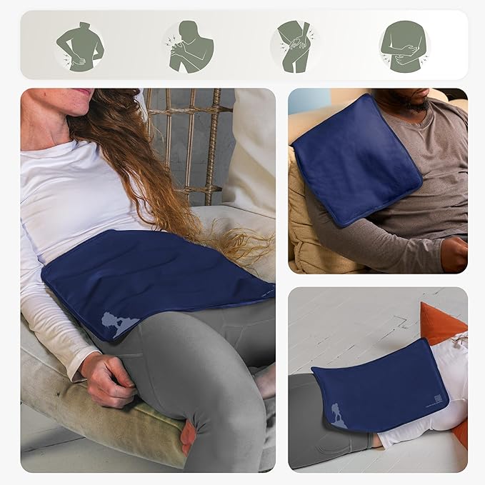Large Ice Packs for Injuries Reusable - Soft Gel Hot and Cold Packs for Injuries, Hip, Shoulder, Back Pain Relief - 11.5" x 14.5" - Blue