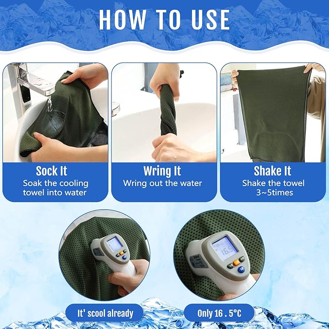 Hosuly 30 Pack Cooling Towels, 40"x12" Ice Breathable Soft Chilly Sweat Rag Microfiber Workout Rags for Gym Cooling Towels for Neck and Face for Yoga Golf Sport Running