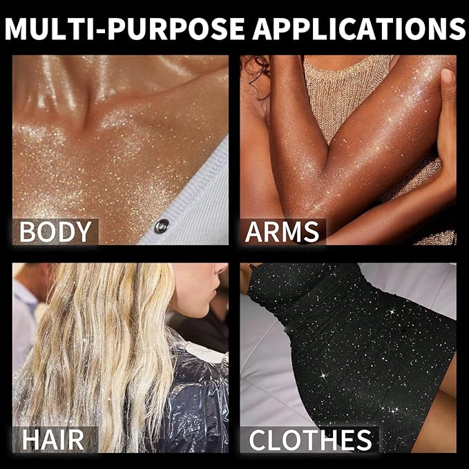 Hair Glitter Body Glitter Spray, 150ML Glitter Hairapray Holographic Silver Glitter Spray for Hair and Boday, Hair Glitter for Kids Women, Body Shimmer Festival Makeup 4.2 Fl Oz