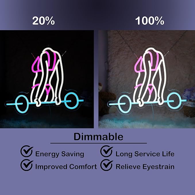 Gym Neon Sign For Home Gym Decor Gym Lighting for Man Cave Decor Gifts 15.7"×12.9"