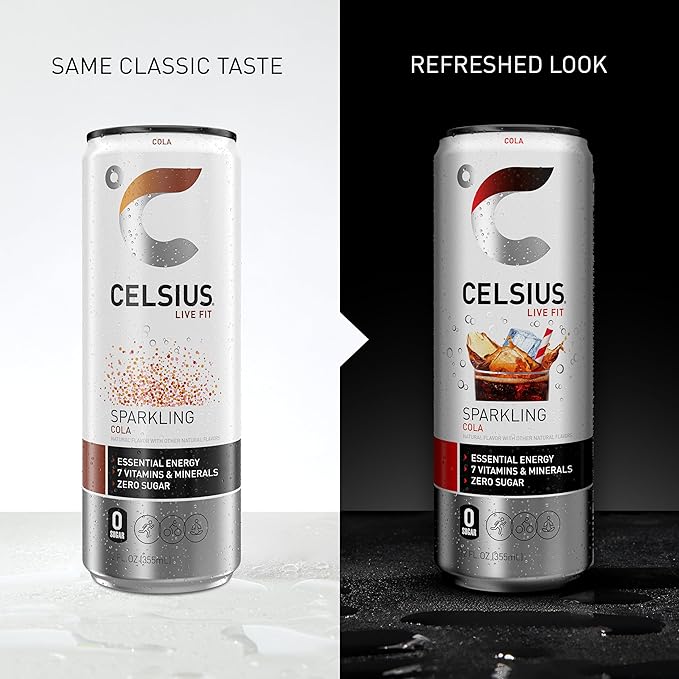 CELSIUS Sparkling Cola, Functional Essential Energy Drink 12 Fl Oz (Pack of 12)