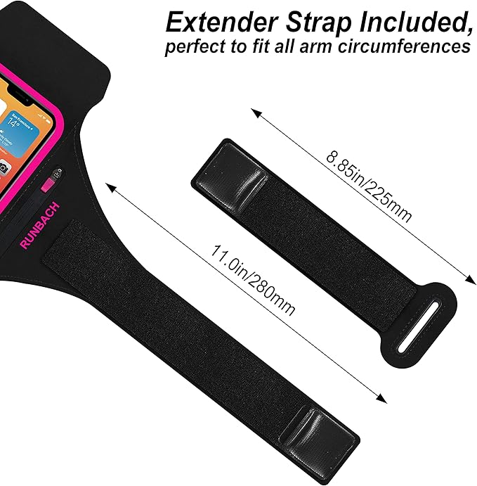 Armband for Samsung Galaxy S25 Ultra/S24 Ultra/S23 Ultra/S22 Ultra/S21 Ultra/S20 Ultra/S25+/S24+/S23+/S22+/S21+/S20+/S10+/S9+/S8+, with Zipper Pocket for for Galaxy Buds (Pink)