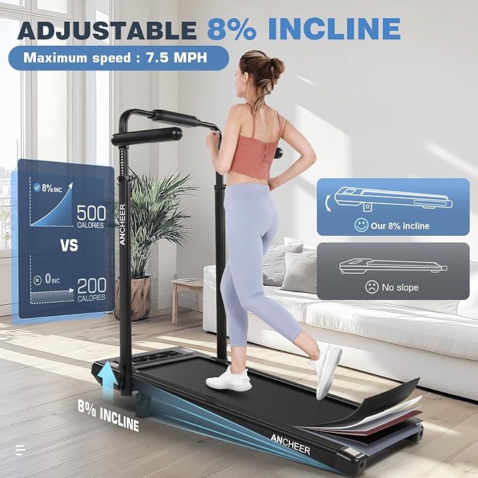 Walking Pad Treadmill with Desk Workstation,3.0 HP Foldable Treadmills with 12% Incline & Handle Bar,300lbs Capacity,2s Folding,Ultra-Quiet,Small/Compact Under Desk Treadmills for Home Ofiice