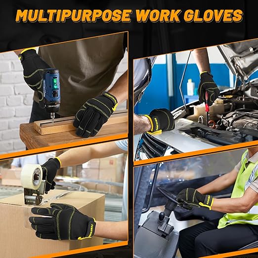 JUMPHIGH Work Gloves Women 2 Pairs, UltraLight Gardening Gloves, MultiFunctional Utility Gloves for Yard, Houseworking, Warehouse, Touchscreen, Flex Grip, Machine Washable (S)
