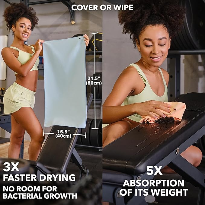 Microfiber Workout Towels - Quick Dry, Highly Absorbing, Odor-Free, for Women & Men - Gym Sweat Sports Towel for Hot Yoga, Tennis, Running, Exercise, Working Out, Camping, Set of 5 Pastel