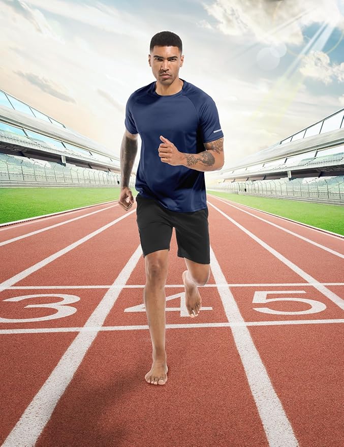 Boyzn 1, 3, 5 or 7 Pack Men's Workout Running Shirts, Dry Fit Moisture Wicking T-Shirt, Gym Athletic Short Sleeve Tee Shirts
