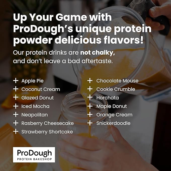 ProDough Gourmet Whey Isolate Hydrolized Protein Powder for Shake Mix- Easy Digest Enzyme Blend, 25g Protein per Serving, Natural Ingredients, Gluten Free, Keto Friendly (Cookie Crumble)