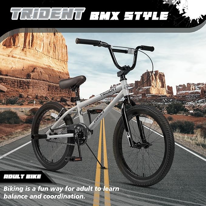 20 24 26 Inch BMX Race Bike Trident Bicycles Beginner-Level to Advanced Riders with 2 Pegs, Multiple Colors