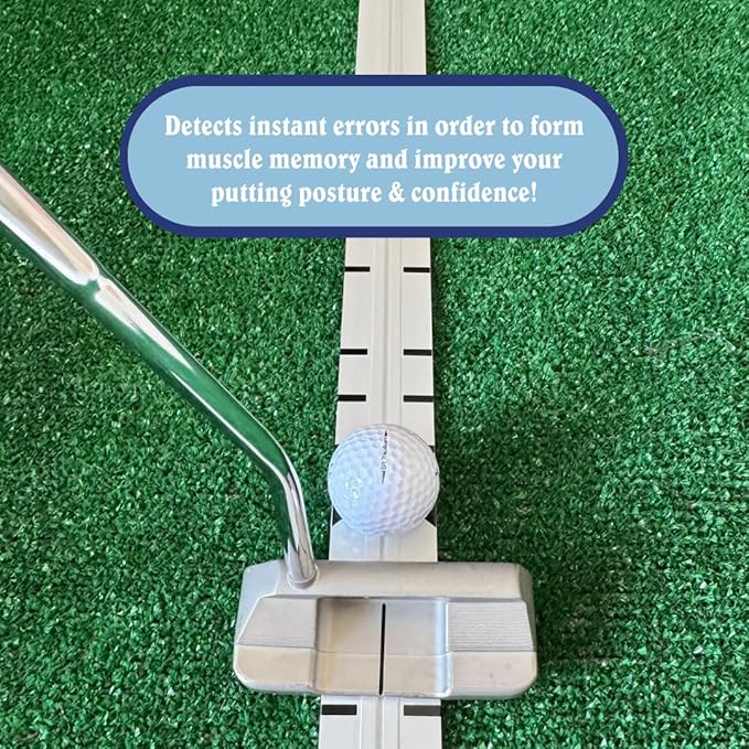 Putting Rail & Golf Stance Training Aid 2-in-1 | Golf Alignment & Putting Ruler 36 Inches with Carrying Case