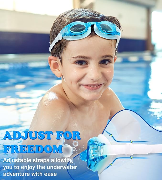 Aegend 2 Pack Kids Goggles, Swimming Goggles for Kids Age 4-16 Boys and Girls Youth, Anti-Fog Waterproof Anti-UV Pool Goggles