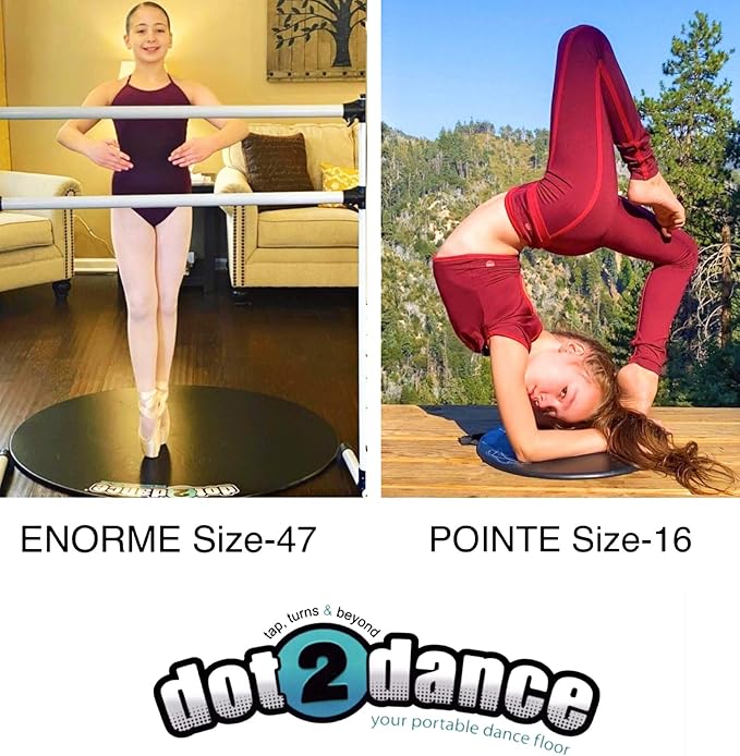 Portable Dance Floor Home & Travel Set-Includes Enorme Size 47” and Pointe Size 16”