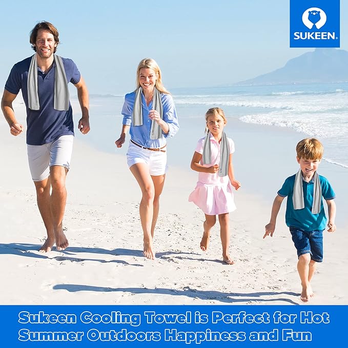 Sukeen Cooling Towel,Instant Evaporative Cooling for Sports,Yoga,Golf,Gym,Neck,Workout and More(40”x 12”)