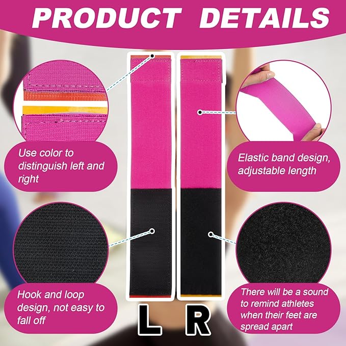 Shappy 2 Pairs Gymnastics Sticky Toes Tumbling Equipment, Cheer Coach Essentials, Back Handspring Helper for Stunt Coach, Athlete Adjustable Bands, Help Training Back Flip Tuck