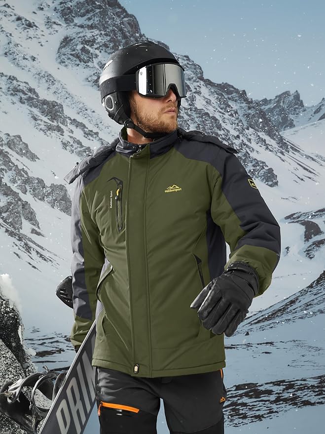 TACVASEN Winter Jacket Men's Water-Resistant Fleece Jacket Snow Ski Jacket Military Tactical Jacket Coat Parka Hood Raincoat